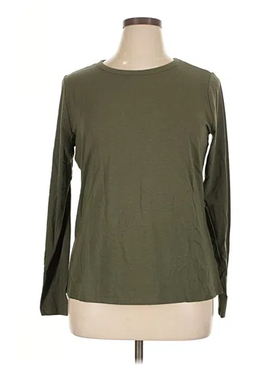 Pre-owned A.n.a. A New Approach Long Sleeve T-shirt In Green