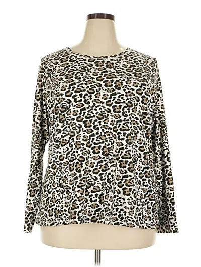 Pre-owned A.n.a. A New Approach Long Sleeve T-shirt In Ivory