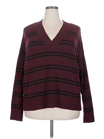 Pre-owned A.n.a. A New Approach Pullover Sweater In Burgundy