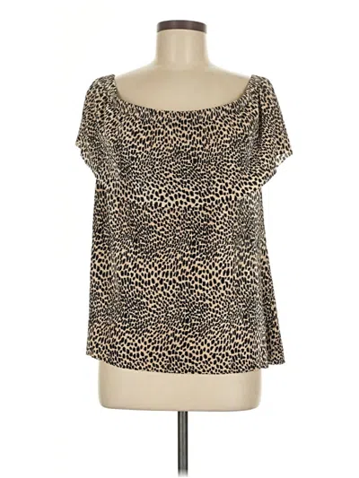 A.n.a. A New Approach Short Sleeve Blouse In Brown