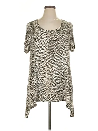 Pre-owned A.n.a. A New Approach Short Sleeve Blouse In Silver