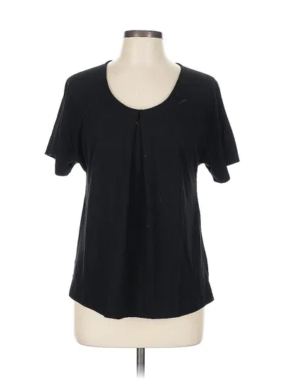 Pre-owned A.n.a. A New Approach Short Sleeve Top Black Scoop Neck Tops