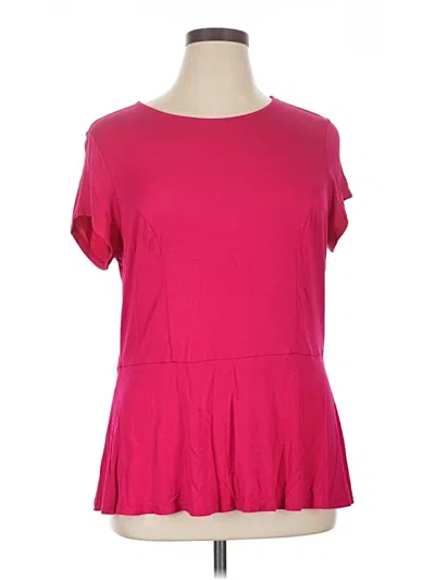 Pre-owned A.n.a. A New Approach Short Sleeve Top Pink Boatneck Tops