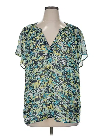 Pre-owned A.n.a. A New Approach Short Sleeve T-shirt In Blue