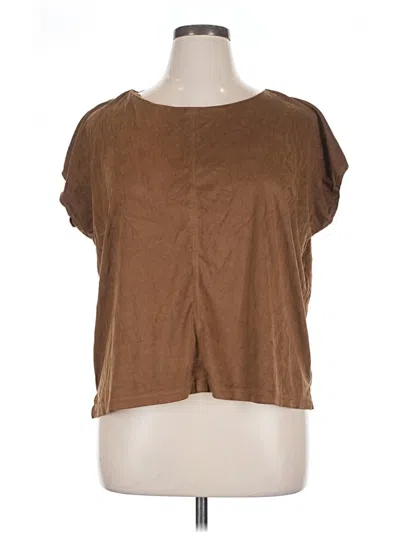 Pre-owned A.n.a. A New Approach Short Sleeve T-shirt In Brown