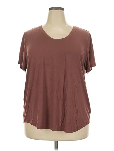 Pre-owned A.n.a. A New Approach Short Sleeve T-shirt In Brown
