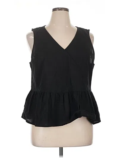 Pre-owned A.n.a. A New Approach Sleeveless Blouse In Black