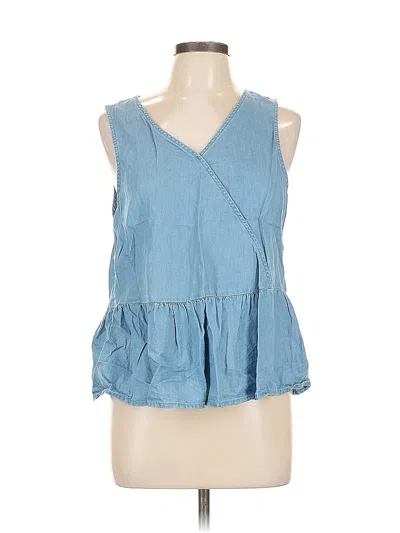 Pre-owned A.n.a. A New Approach Sleeveless Blouse In Blue