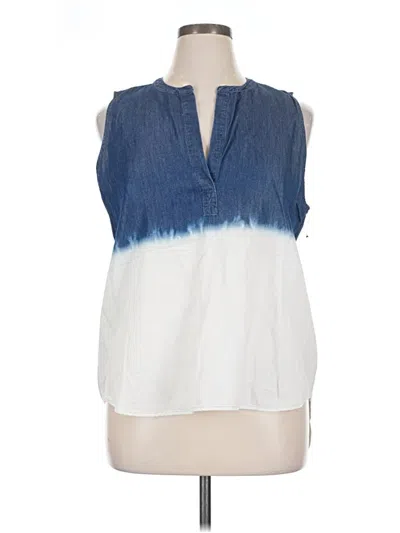 Pre-owned A.n.a. A New Approach Sleeveless Blouse In Blue