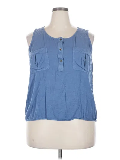 Pre-owned A.n.a. A New Approach Sleeveless Blouse In Blue