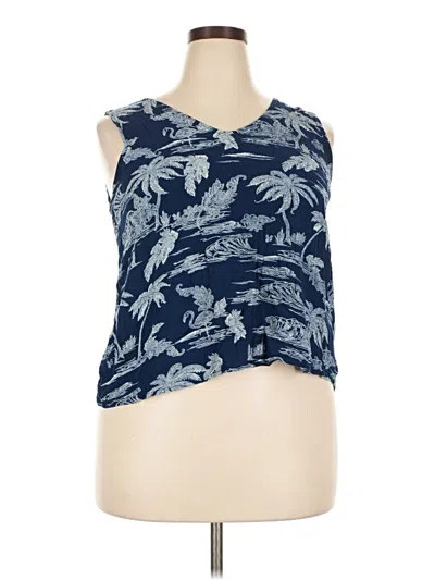 Pre-owned A.n.a. A New Approach Sleeveless Blouse In Blue