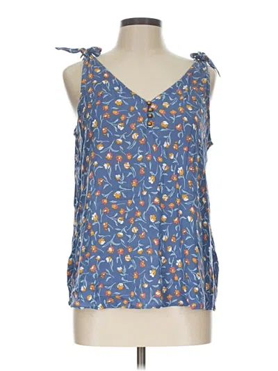 Pre-owned A.n.a. A New Approach Sleeveless Blouse In Blue