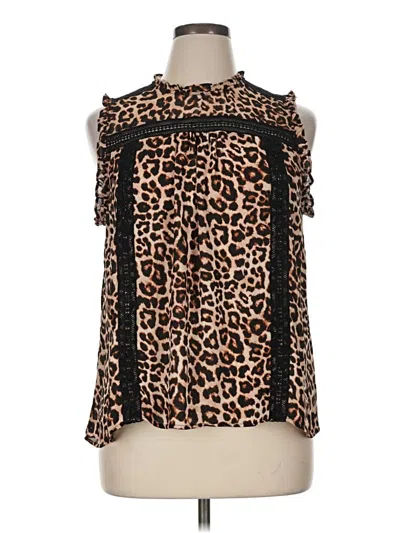 Pre-owned A.n.a. A New Approach Sleeveless Blouse In Brown