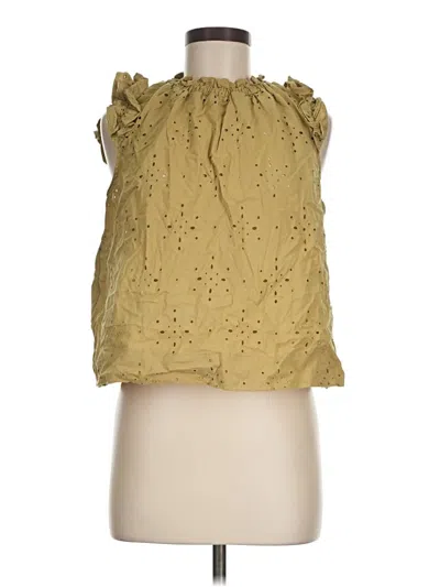 Pre-owned A.n.a. A New Approach Sleeveless Blouse In Gold