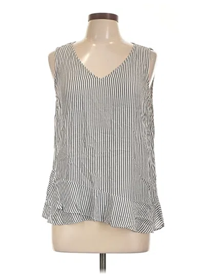 Pre-owned A.n.a. A New Approach Sleeveless Blouse In Silver