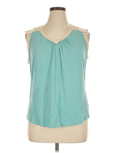 Pre-owned A.n.a. A New Approach Sleeveless Blouse In Teal
