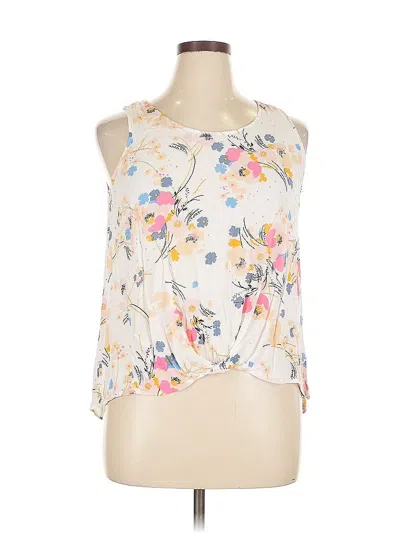 Pre-owned A.n.a. A New Approach Sleeveless Blouse In White