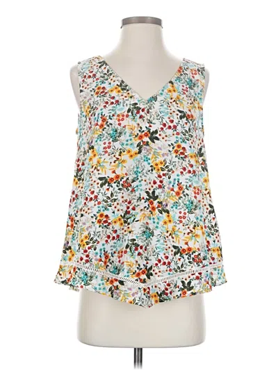 Pre-owned A.n.a. A New Approach Sleeveless Blouse In White