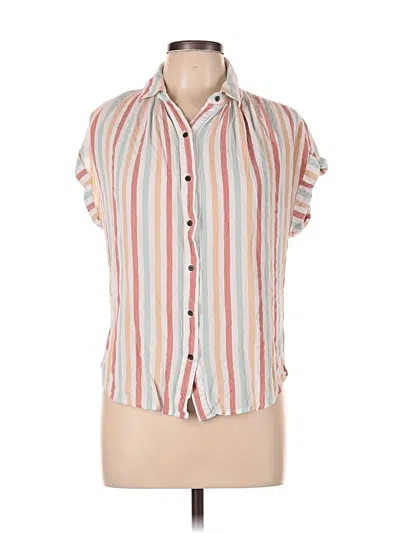 Pre-owned A.n.a. A New Approach Sleeveless Button Down Shirt In Ivory