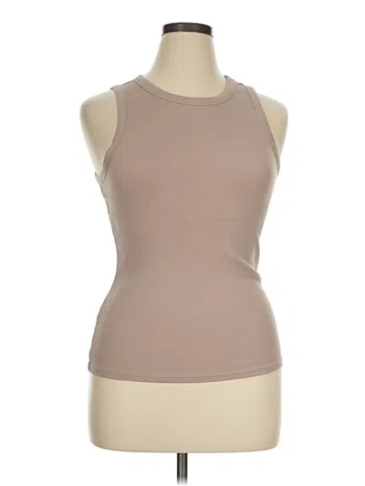 Pre-owned A.n.a. A New Approach Sleeveless T-shirt In Tan