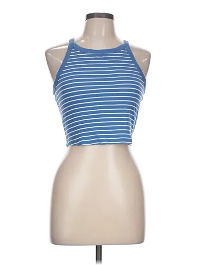 Pre-owned A.n.a. A New Approach Tank Top Blue Halter Neckline Tops
