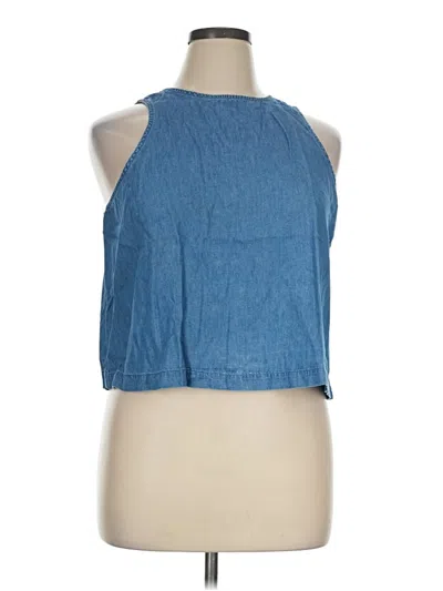 Pre-owned A.n.a. A New Approach Tank Top Blue Halter Neckline Tops