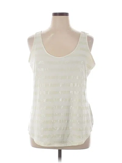 Pre-owned A.n.a. A New Approach Tank Top Ivory Square Neckline Tops In White