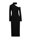 Ana Alcazar Woman Midi Dress Black Size 6 Viscose, Polyester, Polyamide, Elastane In Black