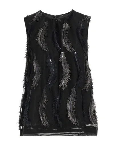 Ana Alcazar Woman Top Black Size 10 Polyester, Polyamide
