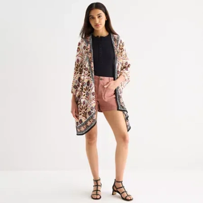 Ana Block Border Wrap In Brown