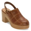 Ana Brookline Womens Round Closed Toe Clogs In Brown