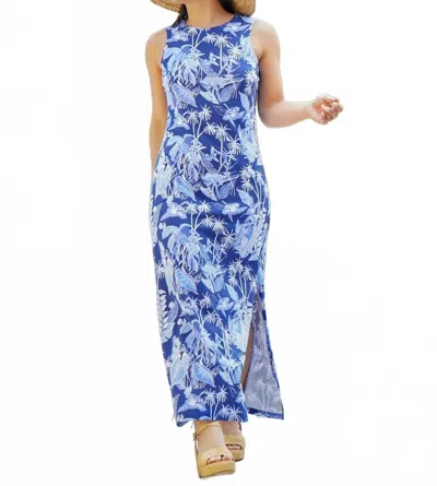 Ana Clare Emilee Maxi Shift Dress In Polly In Blue