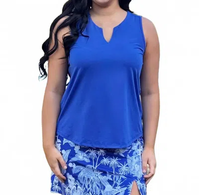 Ana Clare Lux Casual Top In Dazzling Blue