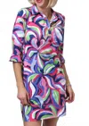 Ana Clare Marin Flounce Pattern Polo Dress In Nimbus In Multi