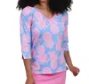 Ana Clare Maui Nicole Pineapple Top In Pink In Pink