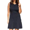 Ana Clare Mj Flounce Active Dress In Black In Blue
