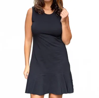Ana Clare Mj Flounce Active Dress In Black In Blue