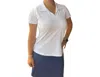 Ana Clare Short Sleeve V-neck Polo In White In White