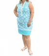 Ana Clare Tula Sleeveless Dress In Aqua Fleur In Blue