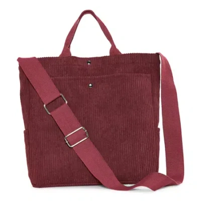 Ana Corduroy Shoulder Bag In Red