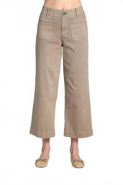 Ana Crop Wide Leg Patch Pocket Pant In Mocha In Brown