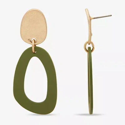 Ana Double Womens Drop Earrings In Green