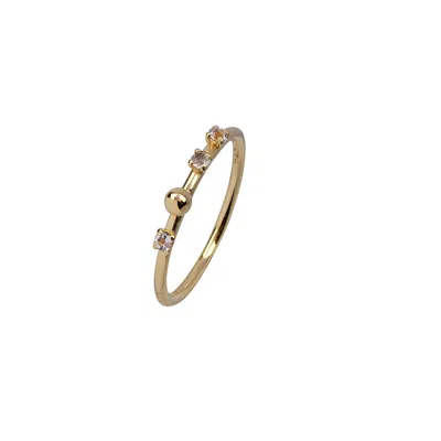 Ana Dyla Women's Gold Cosima White Topaz Ring