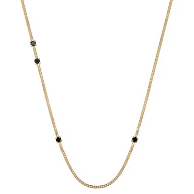 Ana Dyla Women's Gold Gemma Black Spinel Necklace