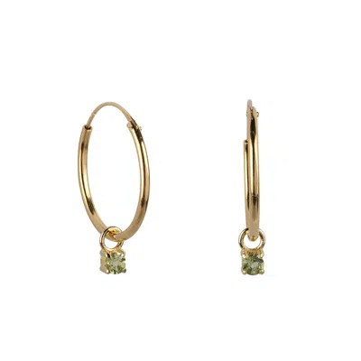 Ana Dyla Women's Gold / Green Irem Peridot Hoops