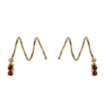 Ana Dyla Women's Gold / Red Rumi Garnet Earrings In Gold/red