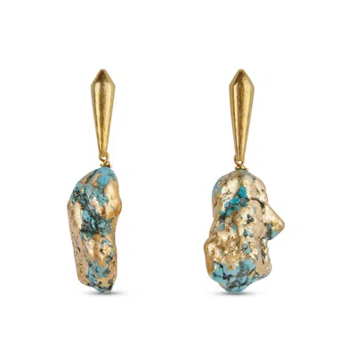 Ana Dyla Women's Gold Turquoise Earrings