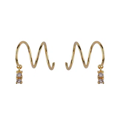 Ana Dyla Women's Gold / White Rumi White Topaz Earrings In Gold/white