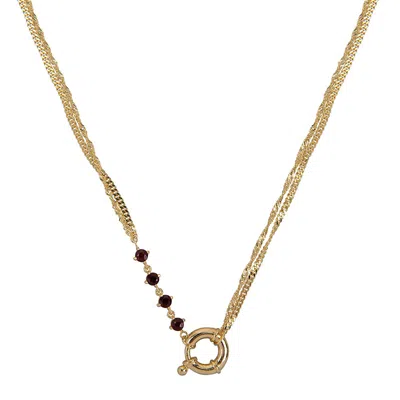 Ana Dyla Women's Maeve Garnet Necklace In Gray/yellow