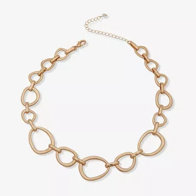 Ana Gold Tone Womens 16 Inch Collar Necklace In Yellow